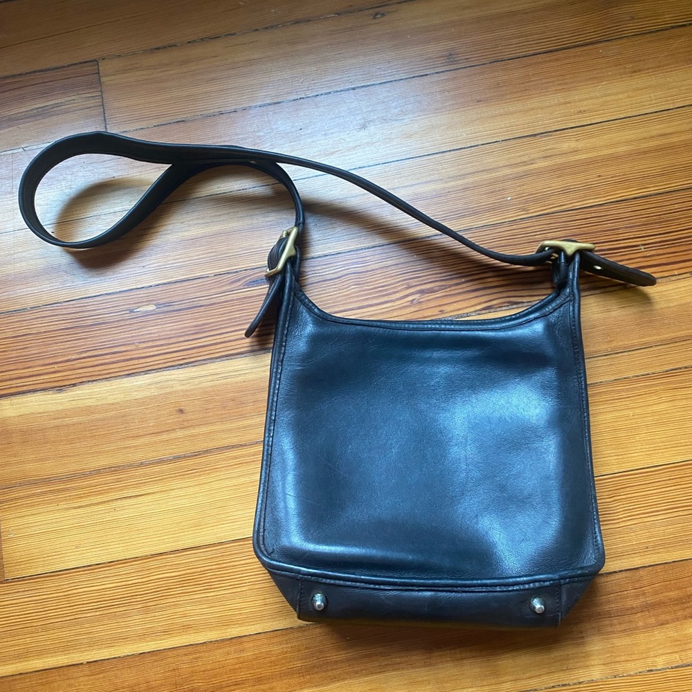 Vintage Coach Legacy 9966 Black Leather Crossbody Shoulder Bag made in USA